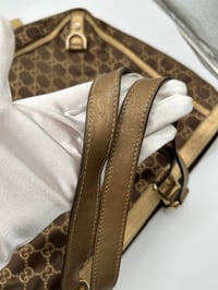 Image 11 of Gucci GG Satin Abbey D Ring Tote Bag Brown/Gold