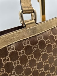 Image 14 of Gucci GG Satin Abbey D Ring Tote Bag Brown/Gold