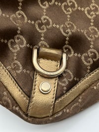 Image 15 of Gucci GG Satin Abbey D Ring Tote Bag Brown/Gold