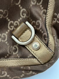 Image 16 of Gucci GG Satin Abbey D Ring Tote Bag Brown/Gold