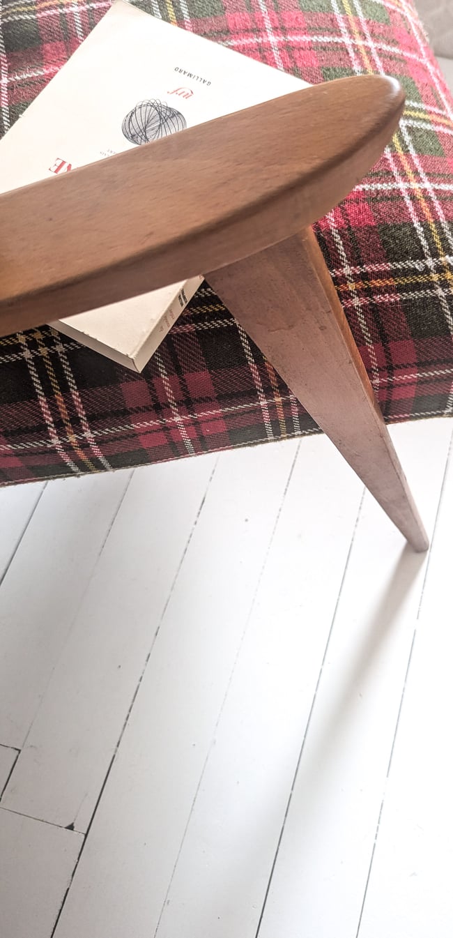 Fauteuil tissu tartan 