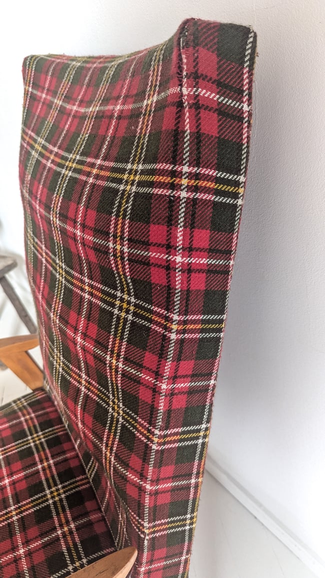 Fauteuil tissu tartan 