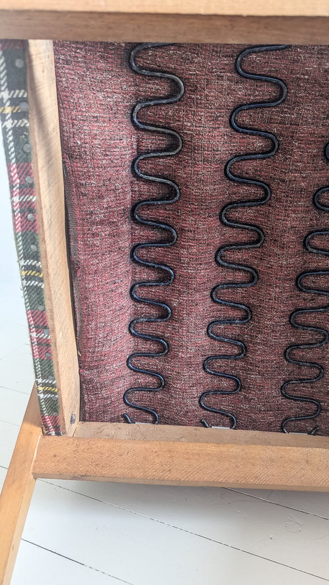 Fauteuil tissu tartan 