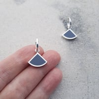 Image 3 of PRE-ORDER Small New Quarter Huggie Earrings in a Choice of Colours