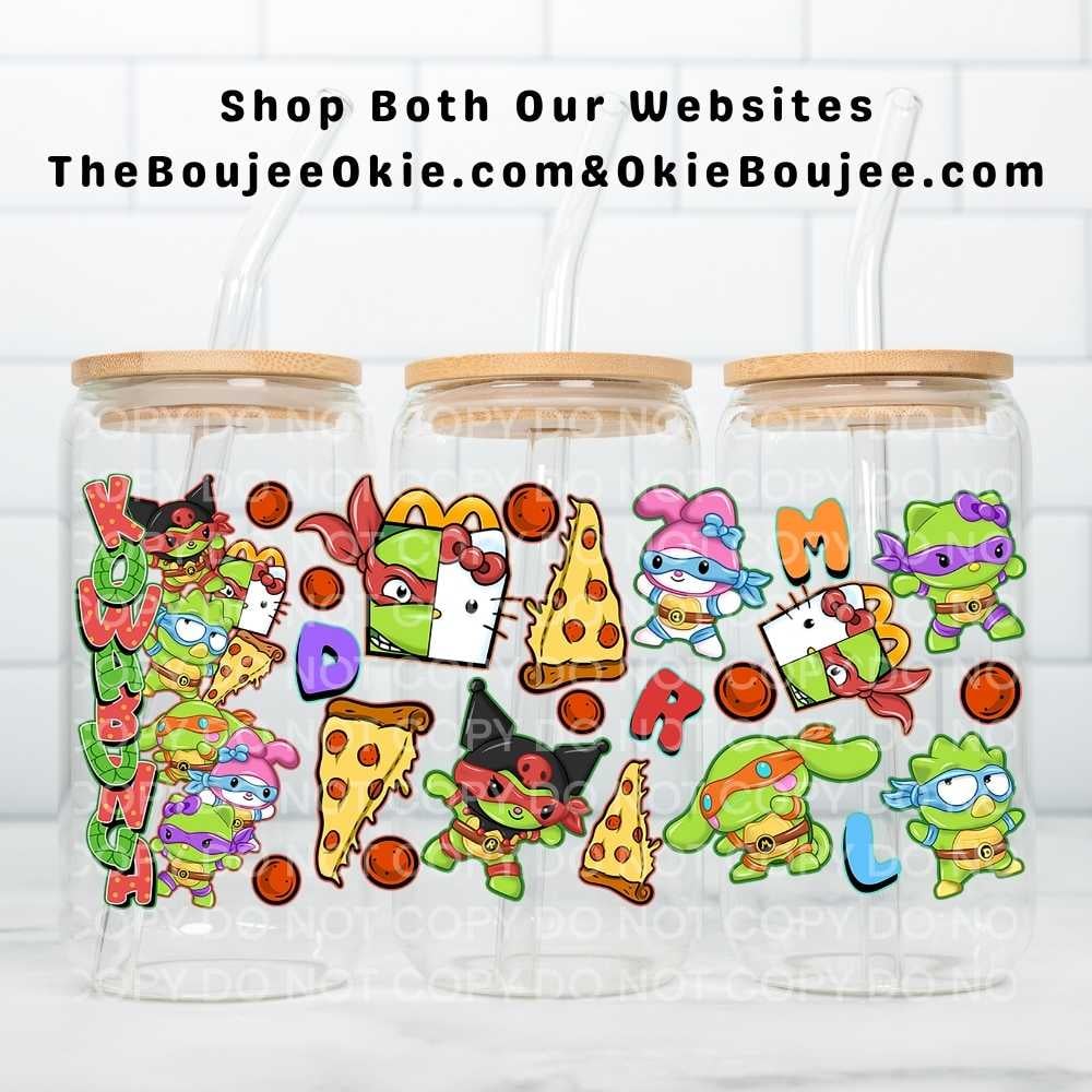 Image of Hello Kitty Teenage Mutant Nina Turtles Uv Dtf Wrap Double Sided W0938 HK TMNT