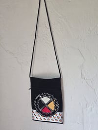 Image 1 of Four-Directions/Medicine Wheel Child Cross-Body Bag - Black - Native American - 