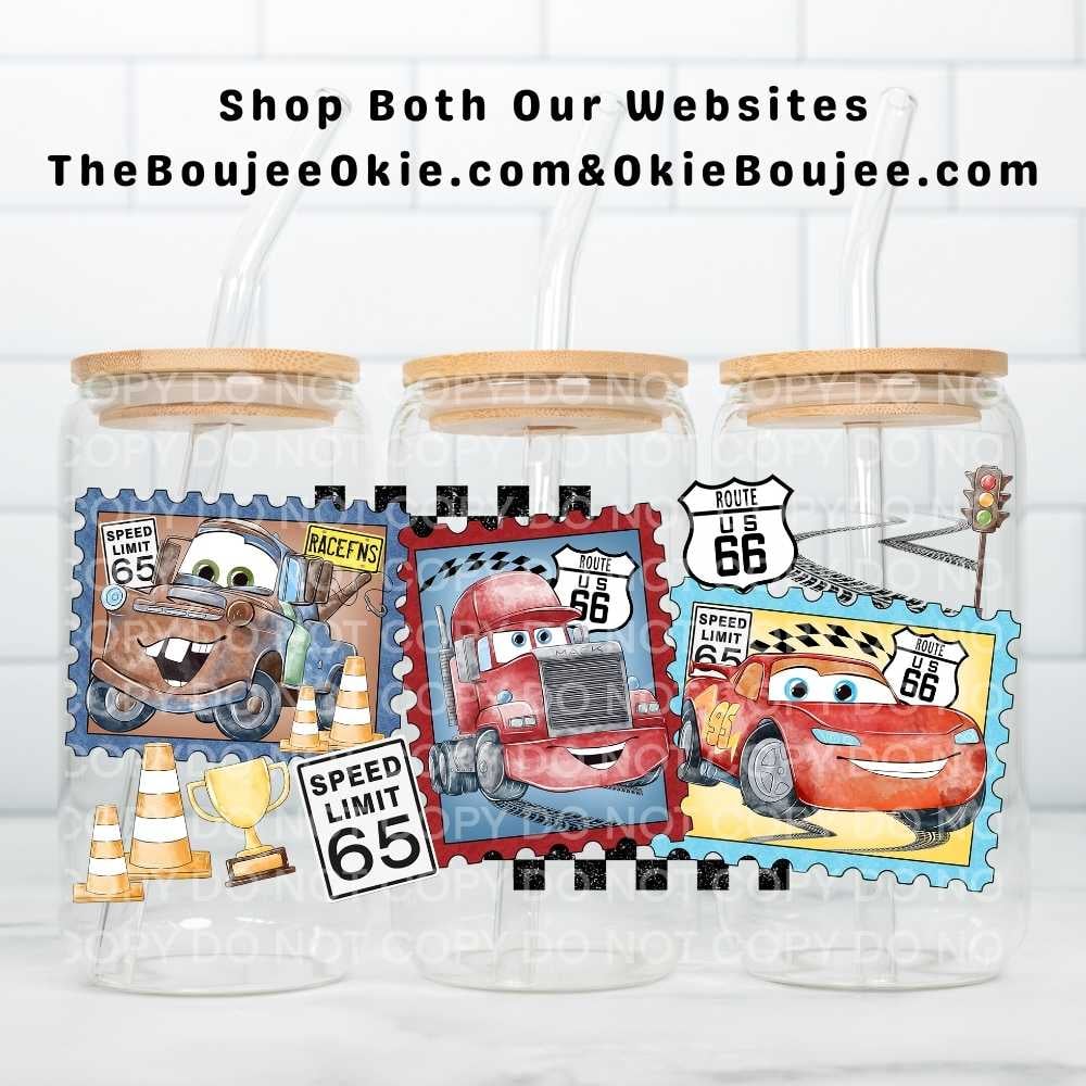 Image of Cars Stamps Uv Dtf Wrap Double Sided W0918