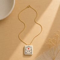 Image 2 of Χειροποίητο Κολιέ "Love Letter" με Ατσάλινη Αλυσίδα