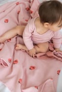 Pink Stawberry Baby Swaddle Blanket