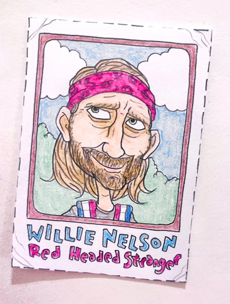 Image of Original pencil artwork—Willie Nelson, 1975 Hostess
