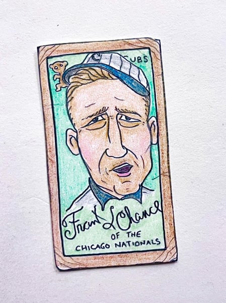 Image of Original pencil artwork—Frank Chance, tobacco-card size