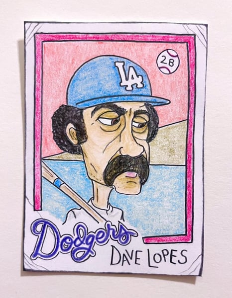 Image of Original pencil artwork—Davey Lopes, 1978