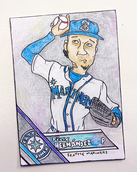 Image of Original pencil artwork—Felix Hernandez