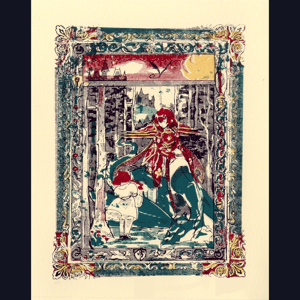 Image of NEW! Minerva in the Forest Screenprint + Sticker Bundle