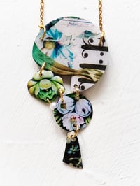 Image 1 of ‘shimmering leaf-shadows’ – gold chain pendant cluster necklace