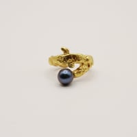 Image 1 of Cuff earrings with the pearl golden