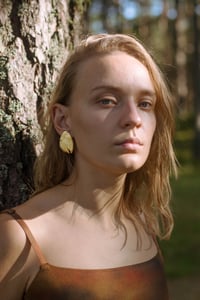 Image 2 of Golden Medusa Earrings