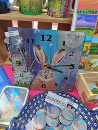 Image 3 of Uffington wishes or Moonlit Hare glass clock