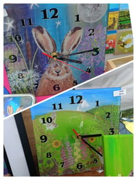 Image 1 of Uffington wishes or Moonlit Hare glass clock