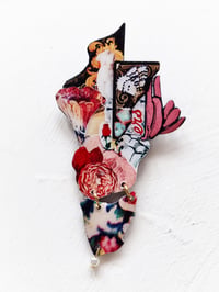 Image 1 of ‘and so I plucked the reddest rose’ – floral elements pin brooch