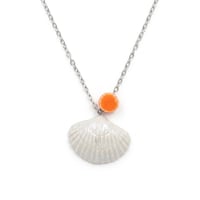 Image 1 of Χειροποίητο Κολιέ "Scallop & Bead Shell" – Ατσάλινη Αλυσίδα