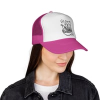 Image 3 of Cat Eating Ramen Trucker Cap | Cute Noodle Bowl Illustration