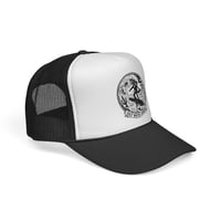 Image 2 of Salt Water Cowboy surf wave logo Trucker Cap | vintage surfer emblem mesh hat