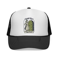 Image 1 of Great Girl Huge Bush Trucker Cap | Vintage Girl and Shrub Illustration