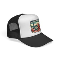 Image 2 of Finally Facing My Demons Trucker Cap | Retro Picnic Illustration