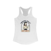 Image 2 of Wrong Hole But I Think I Like It Tank | Funny Graphic Racerback