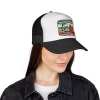 Image 4 of Finally Facing My Demons Trucker Cap | Retro Picnic Illustration