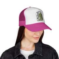 Image 22 of Great Girl Huge Bush Trucker Cap | Vintage Girl and Shrub Illustration