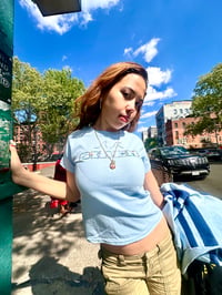 Image 1 of SIREN Tee - Baby Blue & Holographic Silver 🩵🩶