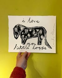 Image 1 of I love you little doggie, handmade print 