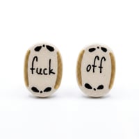Image 1 of Χειροποίητα Πορσελάνινα Σκουλαρίκια "Fuck Off Statement"