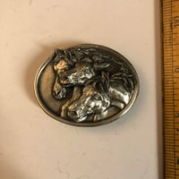 Image 2 of 1984 small pharaohs horses belt buckle 