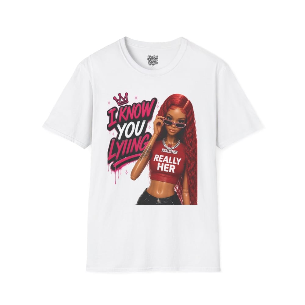 Image of Graphic T-Shirt “I Know You Lying” Girl Illustration Tee