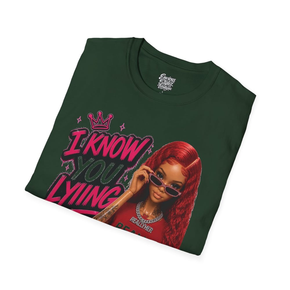 Image of Graphic T-Shirt “I Know You Lying” Girl Illustration Tee