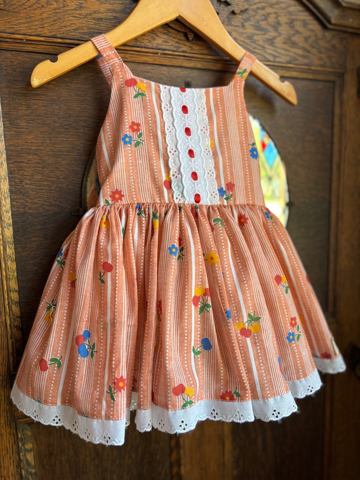 Image of Ooak Vintage Cherries Sundress size 3