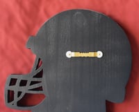 Image 5 of Chicago Bears Hand Crafted 3D Wooden Team Helmet Wall Décor. 