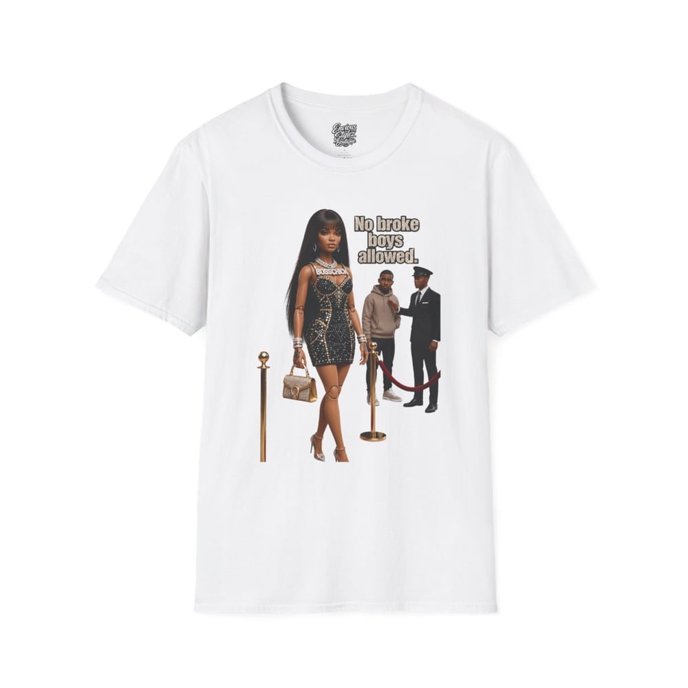 Image of No Broke Boys Allowed T-Shirt — Funny Luxe Night Out Graphic Tee
