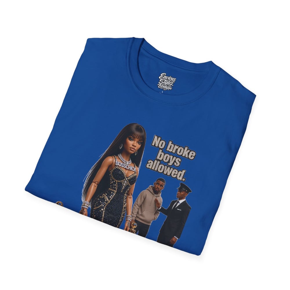 Image of No Broke Boys Allowed T-Shirt — Funny Luxe Night Out Graphic Tee