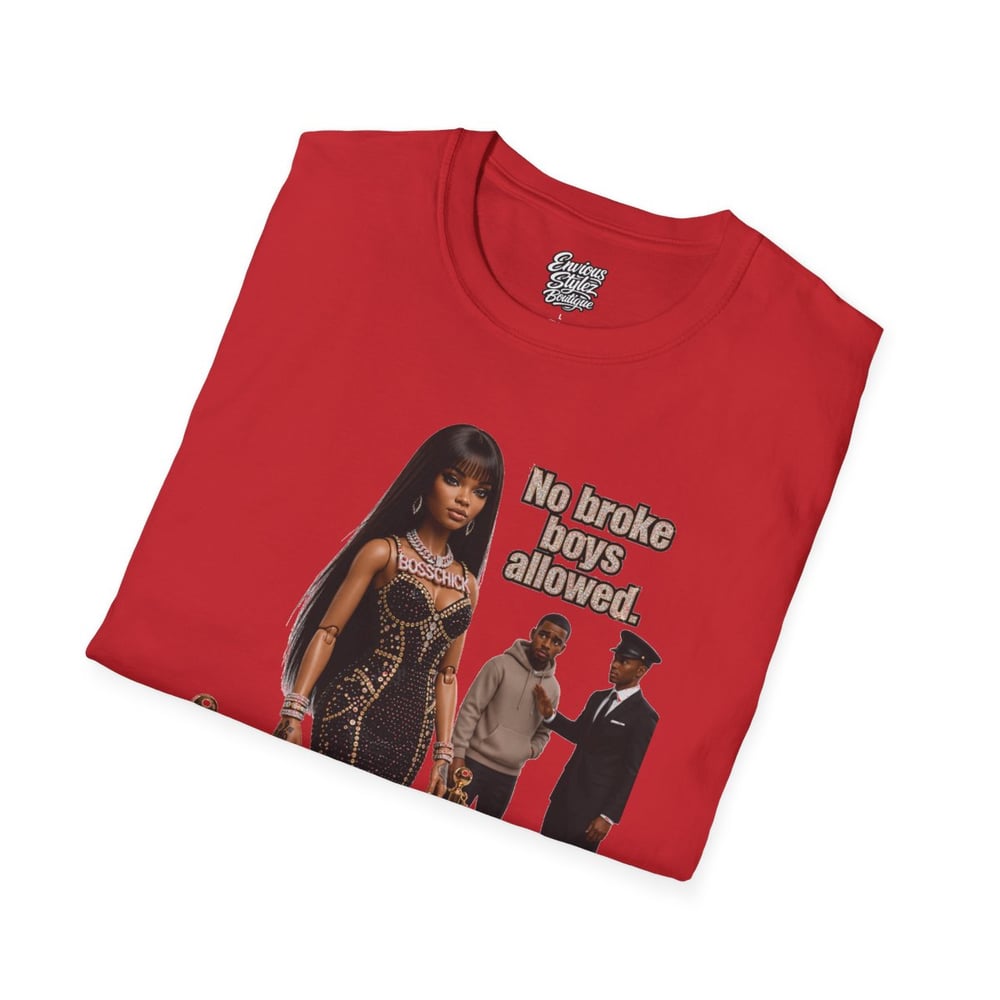 Image of No Broke Boys Allowed T-Shirt — Funny Luxe Night Out Graphic Tee