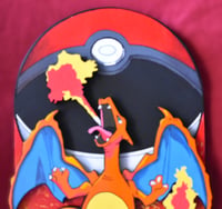 Image 7 of Pokémon Charizard 11 ¼ Inches x 16 Inches Hand Crafted 3D Wooden Diorama Hanging Wall Artwork 