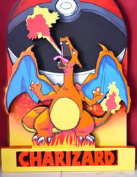 Image 14 of Pokémon Charizard 11 ¼ Inches x 16 Inches Hand Crafted 3D Wooden Diorama Hanging Wall Artwork 