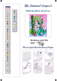 Image 6 of Merkitten with Tiki Full Size Diamond Painting by Miss Fluff