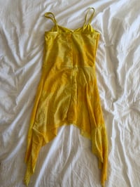 Image 2 of Vintage Y2K yellow handkerchief hem ruched bust sparkly fairy cami