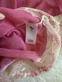 Image 5 of Vintage Y2K deadstock pink and white lace embroidery cami 