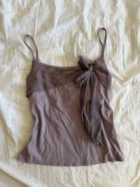 Image 1 of Vintage Y2K silk trim tie up dusty mauve cami 