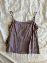 Image 2 of Vintage Y2K silk trim tie up dusty mauve cami 